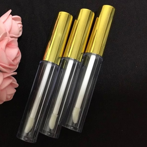 Makeup 1 5ml Lip Gloss Gold And Clear Refillable Bottles 13 Tube